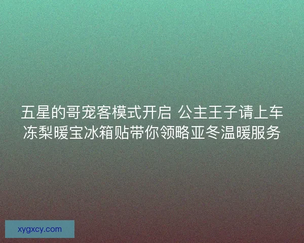 五星的哥宠客模式开启 公主王子请上车冻梨暖宝冰箱贴带你领略亚冬温暖服务 五星的哥宠客模式开启 公主王子请上车冻梨暖宝冰箱贴带你领略亚冬温暖服务